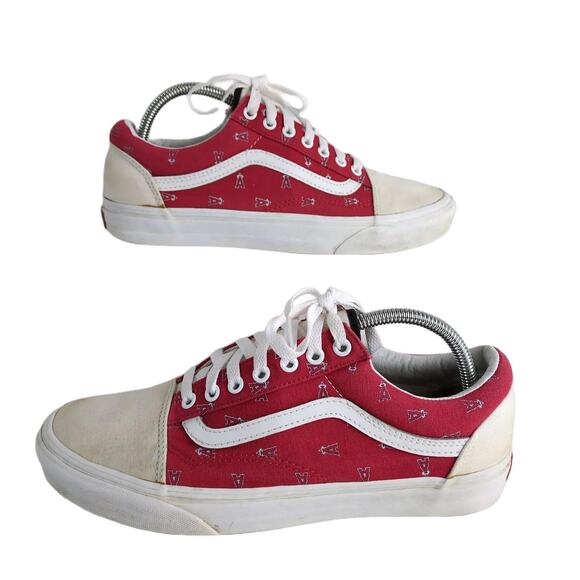 VANS Customs Men's 9.5 Los Angeles Anaheim Angels Low Top Sneakers Baseball MLB - Picture 1 of 9